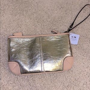 Coach SV/gold and cream handbag